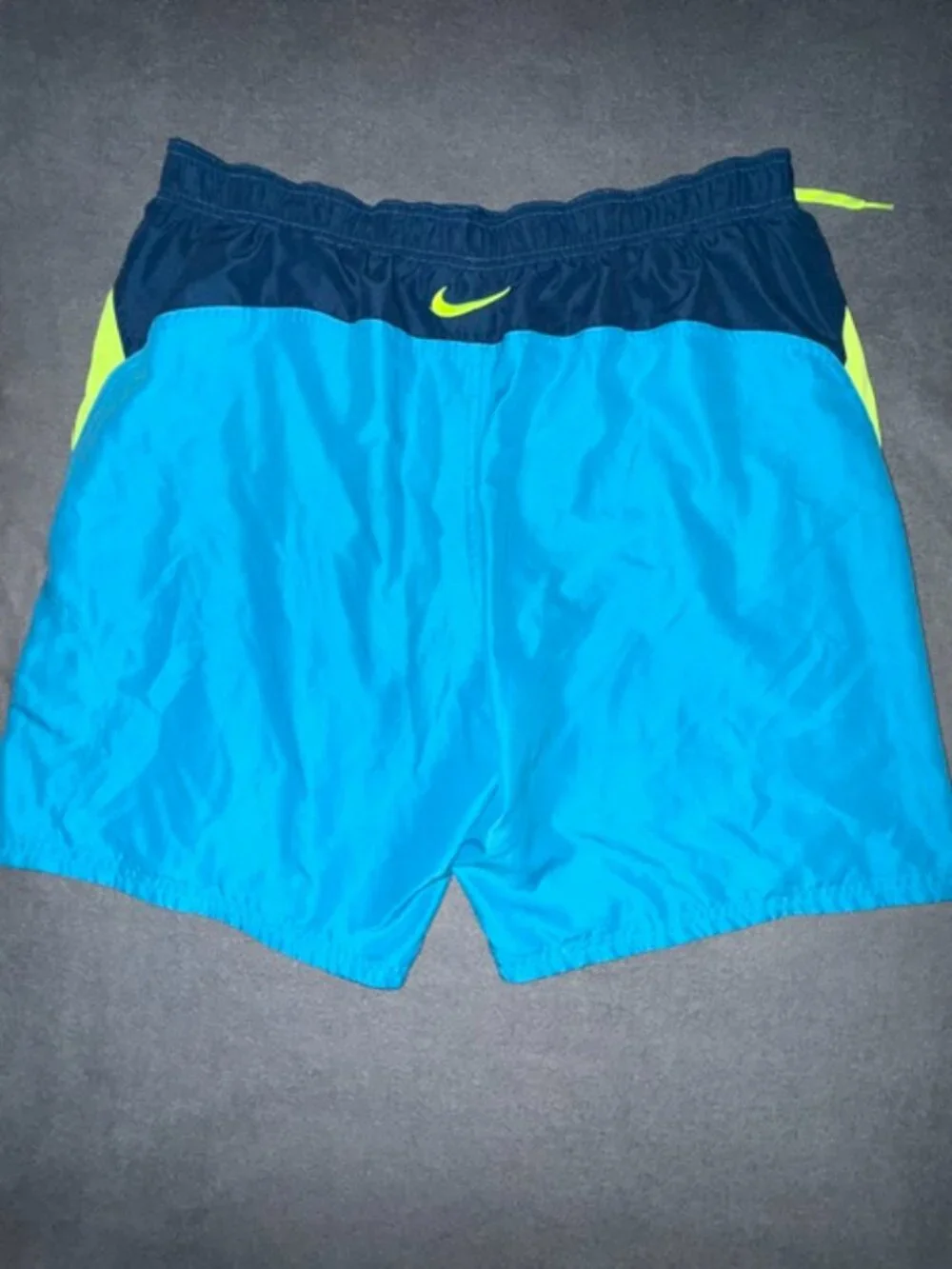 Nike Men's Swim Trunks Blue Green Yellow Drawstring Size XL